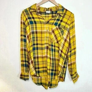 Yellow Plaid Women's Top